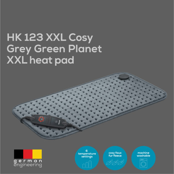 beurer hk 123 xxl cosy grey green planet xxl heat pad